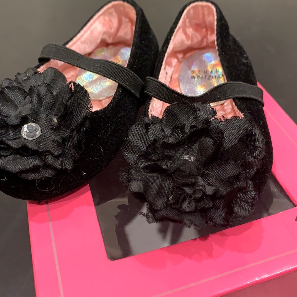 “My first Weitzmans” baby Mary Janes.